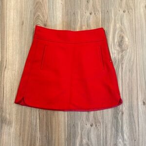 J. Crew Vibrant Red Mini Skirt